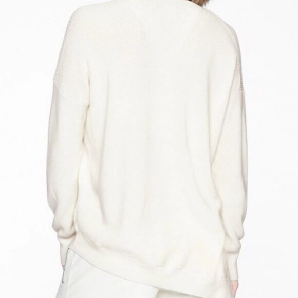 NEW Highly Rated Rest Day ATHLETA Asymmetrical Crewneck Sweater Pima Silk Large - Picture 2 of 5